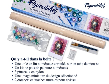 Peinture par Numéro Figured'Art - Bouddha précieux - Kit de Loisir Créatif DIY Numéro d'Art Complet - 40x50cm sans châssis en bois