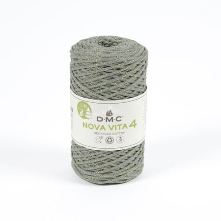 DMC - Fil Coton Recyclé Eco Vita Metallic 4mm Col. 128 gris