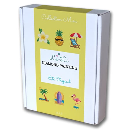 Mini kit diamond painting Été – 6 toiles Été Tropical