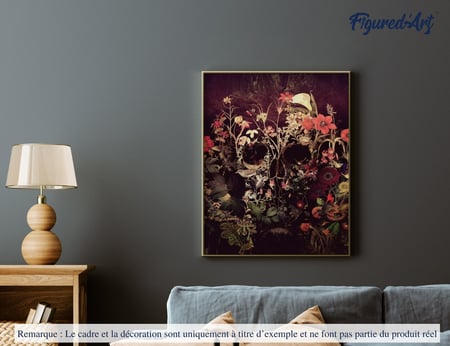 Peinture par Numéro Figured'Art - Crâne stylisé - Kit de Loisir Créatif DIY Numéro d'Art Complet - 40x50cm sans châssis en bois