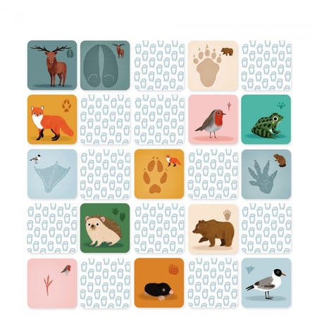 Mémo rigolo l'animal et son empreinte