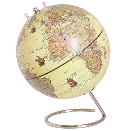 Globe Terrestre Déco Jaune à Magnets pour Salon Chambre ou Bureau s'Adapte à Tout Type de Style d'Intérieur Moderne et Traditionnel Beliani