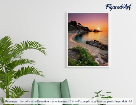 Peinture par Numéro Figured'Art - Plage au crépuscule - Kit de Loisir Créatif DIY Numéro d'Art Complet - 40x50cm sans châssis en bois