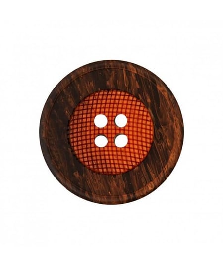 Carte de 4 boutons Panier rond 4 trous Orange 18mm - Union Knopf Orange