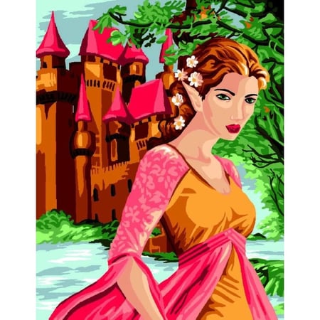 Princesse - Canevas antique Lieu mystérieux 50x65cm