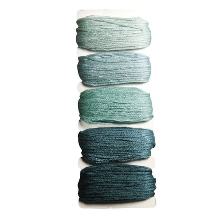 Fil en coton StitchetKnot, 5 couleurs chaque 10m en , vert bleuâtre