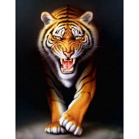 MégaCréa DIY - Peinture au numéro Tigre 40 x 50 cm