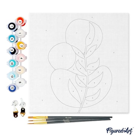 Mini Peinture par Numéro Figured'Art 20x20cm avec cadre Plante - Petit Format