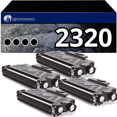 Pack 4 Toners compatibles BROTHER TN-2320 noir - 123CONSOMMABLES