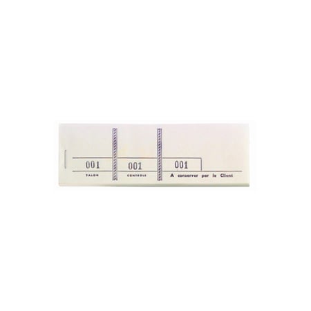 Bloc passe-partout 100 feuillets numérotés de 3 volets - Format 4,8x15 cm - Blanc - x 50 - Exacompta