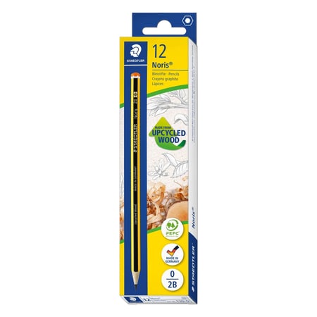 Crayon graphite STAEDTLER Noris hexagonal - Mine 2B - Diamètre 2 mm - Lot de 12