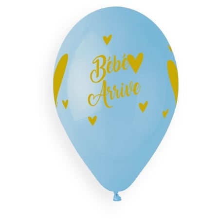 5 Ballons Bébé Arrive Multicolore Ø33cm