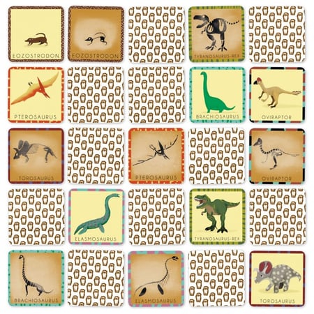 Mémo rigolo le dino et son squelette