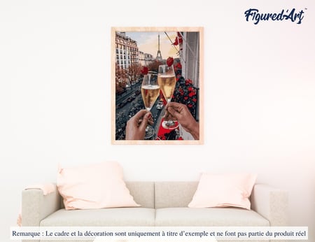 Peinture par Numéro Figured'Art - Santé des Amoureux à Paris - Kit de Loisir Créatif DIY Numéro d'Art Complet - 40x50cm sans châssis en bois