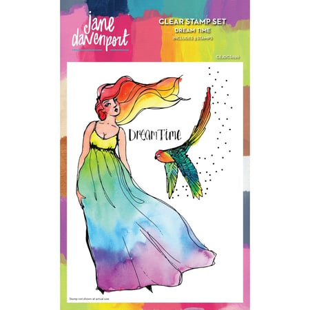 Tampons transparents - Femme et perroquet - 3 clear stamps - Creative Expressions
