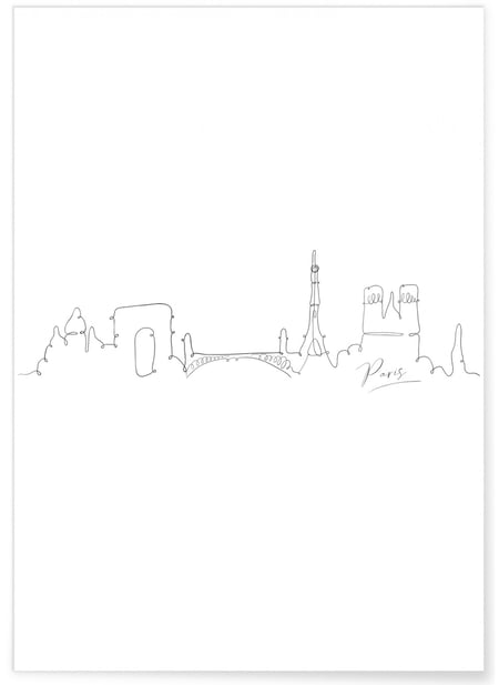 Affiche Line Art Paris | A3 : 29,7x42cm
