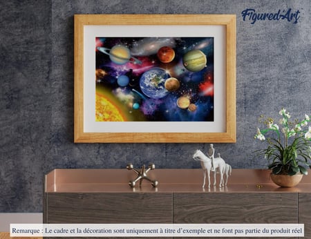 Peinture par Numéro Figured'Art - Système solaire - Kit de Loisir Créatif DIY Numéro d'Art Complet - 40x50cm sans châssis en bois