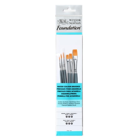 Assortiment 6 Pinceaux Manche Court Rond N°2,3 Et 5/Plat N°3,5 Et 6 - Winsor Et Newton