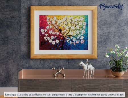 Peinture par Numéro Figured'Art - Oiseaux au Printemps - Kit de Loisir Créatif DIY Numéro d'Art Complet - 40x50cm sans châssis en bois