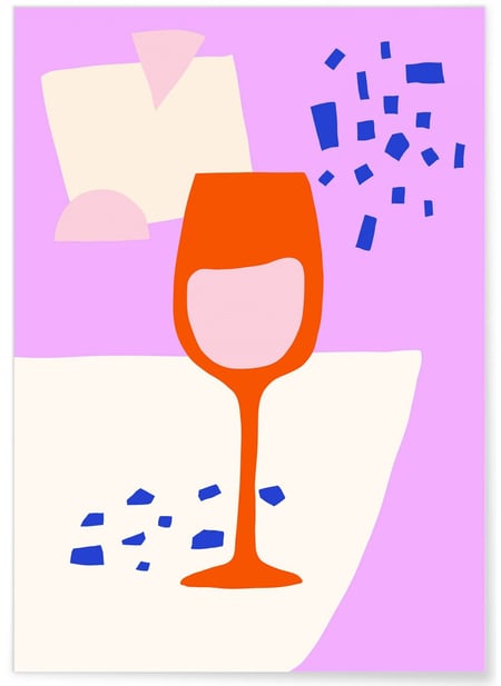 Affiche Le verre de vin | A3 : 29,7x42cm