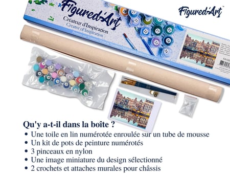 Peinture par Numéro Figured'Art - Amsterdam - Kit de Loisir Créatif DIY Numéro d'Art Complet - 40x50cm sans châssis en bois