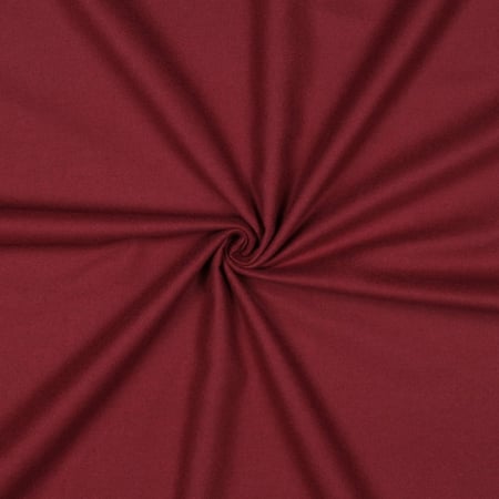 Tissu Flanelle de Coton Jasmine  uni  Bordeaux