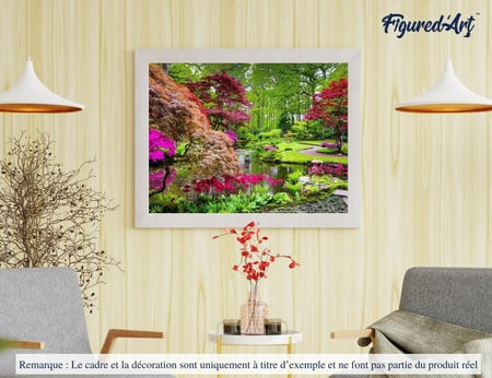 Peinture par Numéro Figured'Art - Parc fleuri - Kit de Loisir Créatif DIY Numéro d'Art Complet - 40x50cm sans châssis en bois