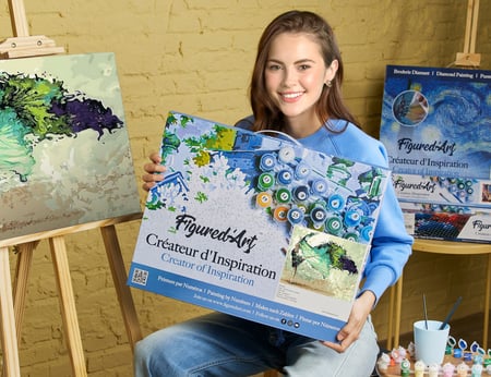 Peinture par Numéro Figured'Art avec Cadre - Ballerine Moderne - Kit de Loisir Créatif DIY Numéro d'Art Complet - 40x50cm toile tendue sur châssis
