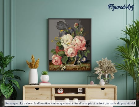 Peinture par Numéro Figured'Art - Bouquet Fleurs Sauvages - Kit de Loisir Créatif DIY Numéro d'Art Complet - 40x50cm sans châssis en bois