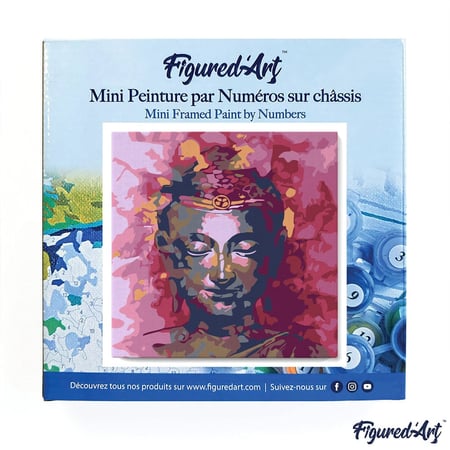 Mini Peinture par Numéro Figured'Art 20x20cm avec cadre Bouddha précieux - Petit Format