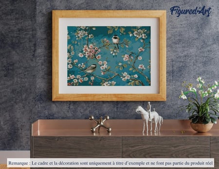 Peinture par Numéro Figured'Art - Fleurs et Oiseaux 2 - Kit de Loisir Créatif DIY Numéro d'Art Complet - 40x50cm sans châssis en bois