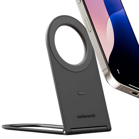Twelve south Support MagSafe pour iPhone Ultra Fin Pliable Série Curve Nano Gris