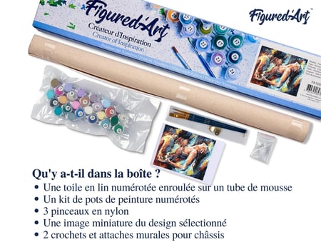 Peinture par Numéro Figured'Art - Tentation - Kit de Loisir Créatif DIY Numéro d'Art Complet - 40x50cm sans châssis en bois