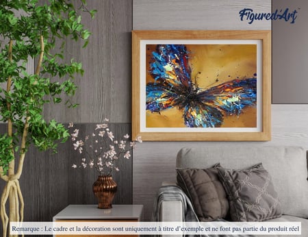 Peinture par Numéro Figured'Art - Couleurs de Papillons - Kit de Loisir Créatif DIY Numéro d'Art Complet - 40x50cm sans châssis en bois