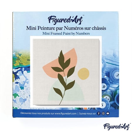 Mini Peinture par Numéro Figured'Art 20x20cm avec cadre Plante 4 - Petit Format