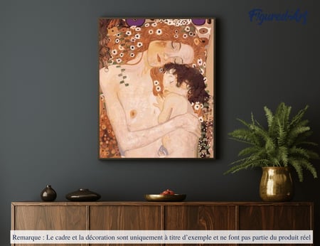 Peinture par Numéro Figured'Art - Mère et Enfant de Klimt - Kit de Loisir Créatif DIY Numéro d'Art Complet - 40x50cm sans châssis en bois