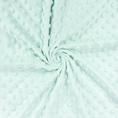 Tissu minky à pois, haute qualité, vert menthe - au mètre, par 50 cm - Laize : 150 cm