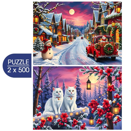 Puzzle 500 pièces - 2 Puzzles - Ready for Christmas - Bluebird Puzzle