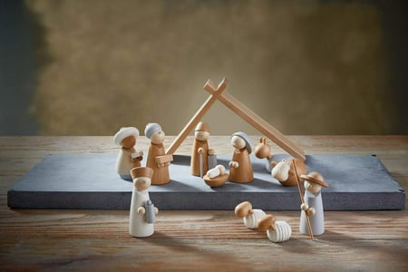 Crèche De Pâques En Bois - Décoration Intérieure Unique, Motifs Minimalistes, Pour Fêtes Religieuses Et Tables De Fête