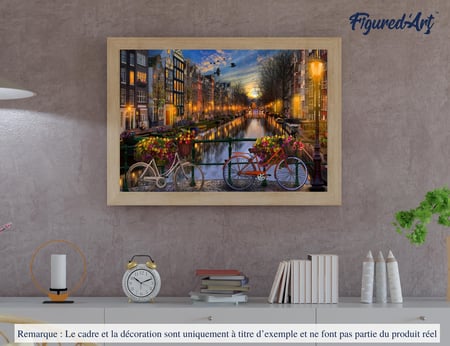 Peinture par Numéro Figured'Art - Canal Amsterdam - Kit de Loisir Créatif DIY Numéro d'Art Complet - 40x50cm sans châssis en bois