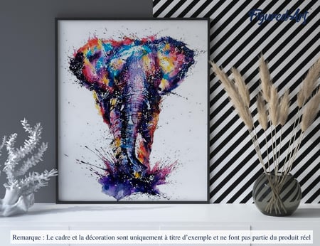 Peinture par Numéro Figured'Art - Eléphant d'Asie en peinture - Kit de Loisir Créatif DIY Numéro d'Art Complet - 40x50cm sans châssis en bois