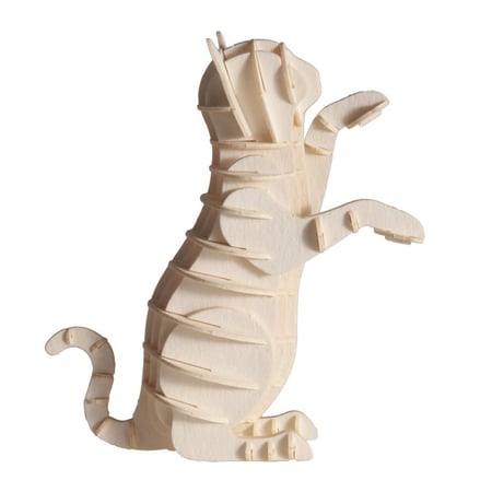 Maquette 3D en papier chat blanc - Fridolin