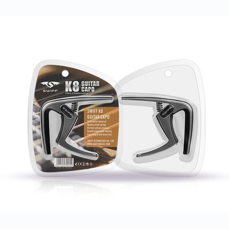 Swiff® K8G-SIL Capodastre Professionel pour Guitare Electrique & Acoustique
