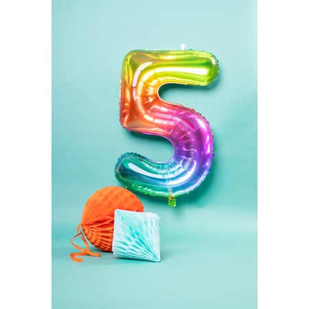 Ballon Géant Rainbow Chiffre 5 - 81 cm