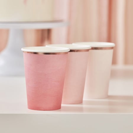 8 Gobelets Rose Ombré/Rose Gold