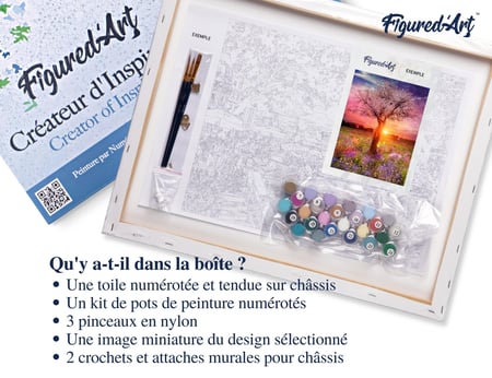 Peinture par Numéro Figured'Art avec Cadre - Arbre Corps de Femme - Kit de Loisir Créatif DIY Numéro d'Art - 40x50cm toile tendue sur châssis