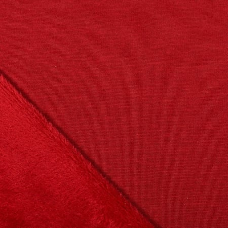 Tissu Sweat envers doudou uni Bordeaux