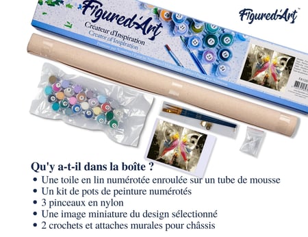 Peinture par Numéro Figured'Art - Papillon Abstrait Coloré - Kit de Loisir Créatif DIY Numéro d'Art Complet - 40x50cm sans châssis en bois