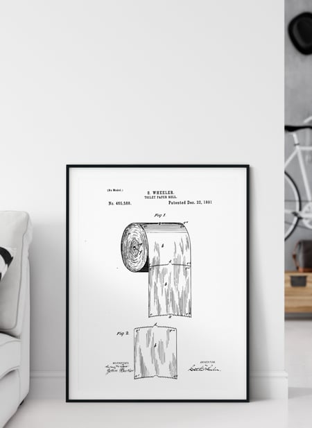 Affiche Brevet papier toilette | A3 : 29,7x42cm- Imagerie Murale ...