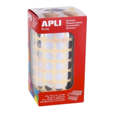 Apli Agipa - Gommettes rouleau Rond Ø 10,5 mm argent métallisé x 5 192